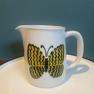 Vintage Arabia Finland Yellow Butterfly Pitcher Perho - FRANCK & KAIPIAINEN